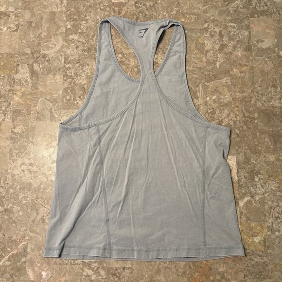 Gymshark Shirt Mens Large Grey Heritage Washed Stringer Tank Top Lifting Club - Picture 9 of 10